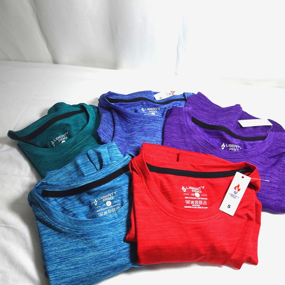 Liberty Pro Men's  Gym Running Shirt Size S Athletic T-shirt set of 5 colors
